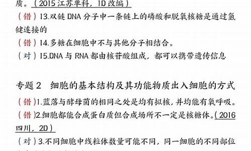 全国卷高考生物选择题,今年高考生物选择题